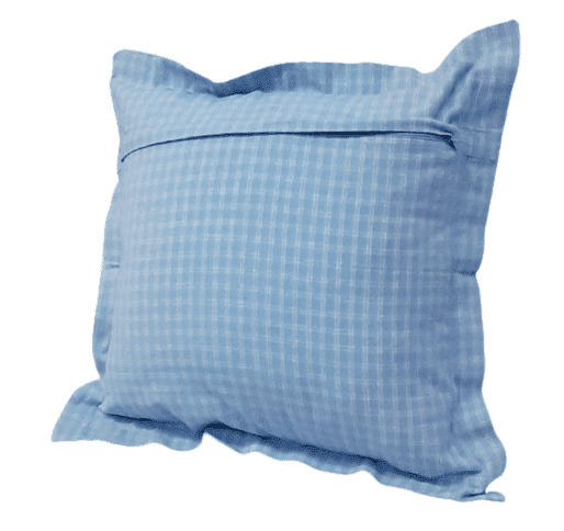 Funda de cojín de cuadros celeste 40 x 40 - 2