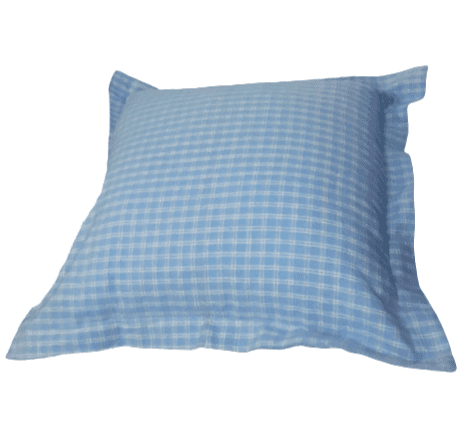 Funda de cojín de cuadros celeste 40 x 40 - 3