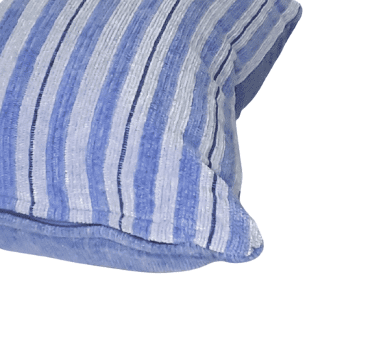 Fundas de cojín chenilla rayas azules 45 x 45 - 2