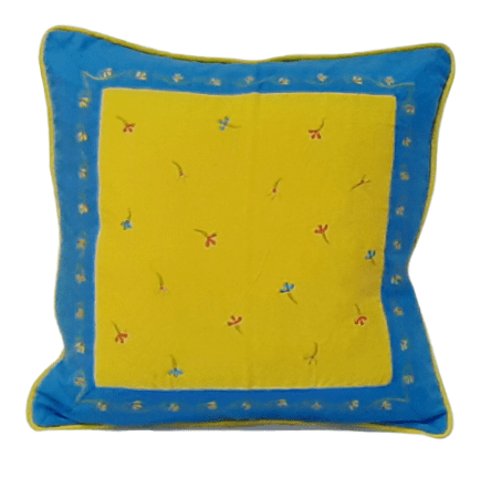 Funda cojín amarilla florecitas 45 x 45 - 3