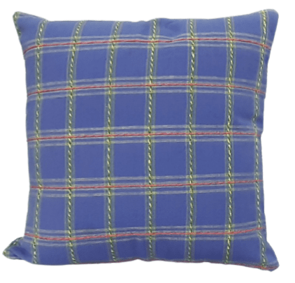 Fundas cojín cuadros azules rústica 45 x 45