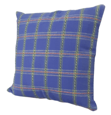 Fundas cojín cuadros azules rústica 45 x 45 - 1