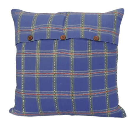 Fundas cojín cuadros azules rústica 45 x 45 - 2