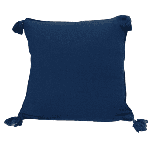 Funda de cojín azul marino con flecos 45 x 45 - 1