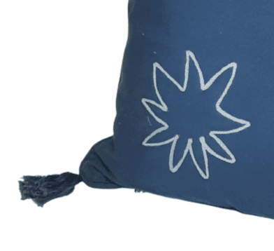 Funda de cojín azul marino con flecos 45 x 45 - 3