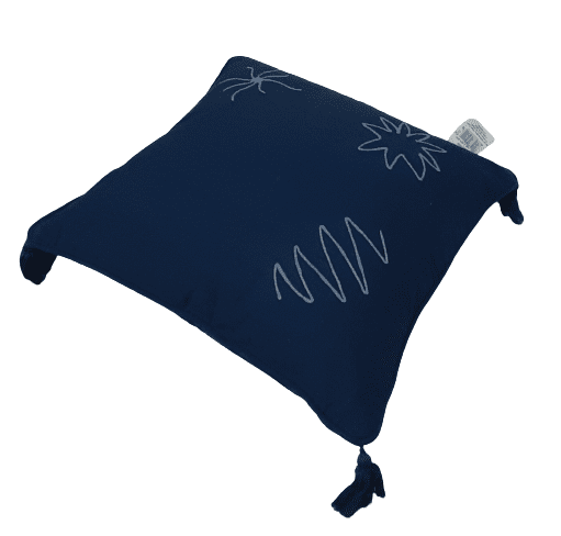 Funda de cojín azul marino con flecos 45 x 45 - 4