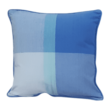 Funda de cojín de cuadros azules 45 x 45