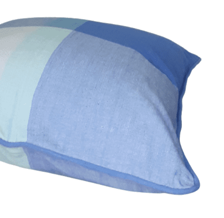 Funda de cojín de cuadros azules 45 x 45 - 1