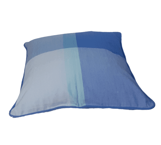 Funda de cojín de cuadros azules 45 x 45 - 3