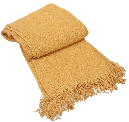 Manta flecos amarilla 120 x 180 - 1