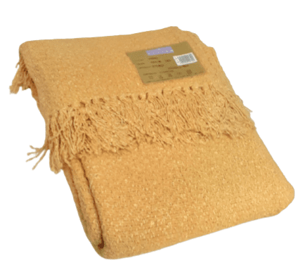 Manta flecos amarilla 120 x 180 - 4