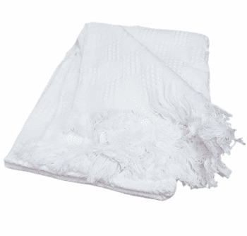 Plaid algodón blanco 120 x 170 cm - 1