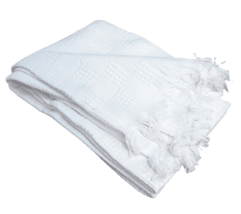 Plaid algodón blanco 120 x 170 cm - 3