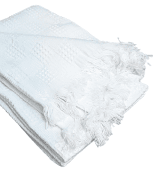 Plaid algodón blanco 120 x 170 cm - 4