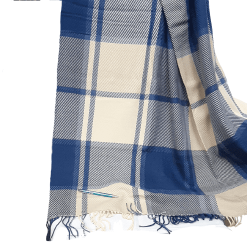 Foulard cuadros azul 130 x 150