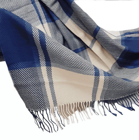 Foulard cuadros azul 130 x 150 - 3