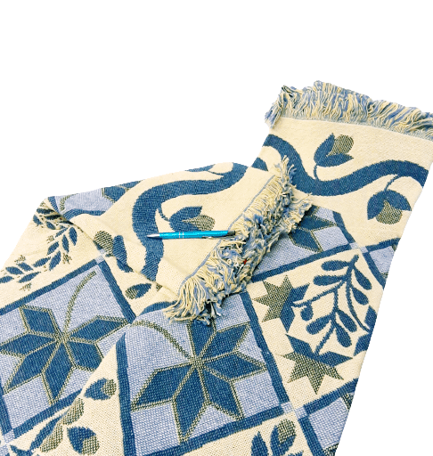 Colcha tejida verde 180 x 260 - 4