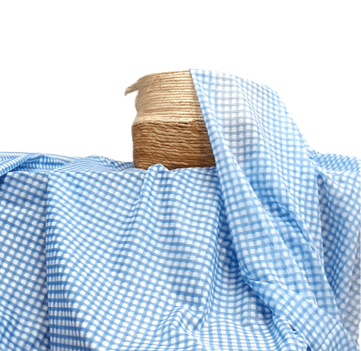 Tela Visillo voile cuadritos azules