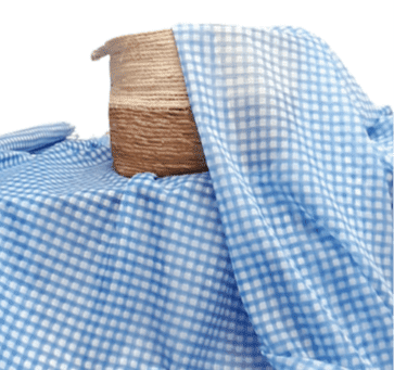 Retal Visillo voile cuadritos azules - 1