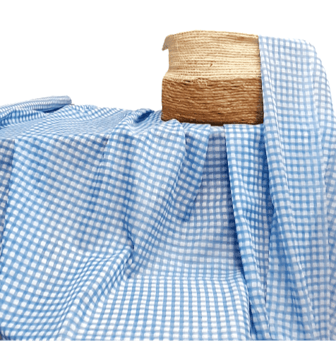 Tela Visillo voile cuadritos azules - 2