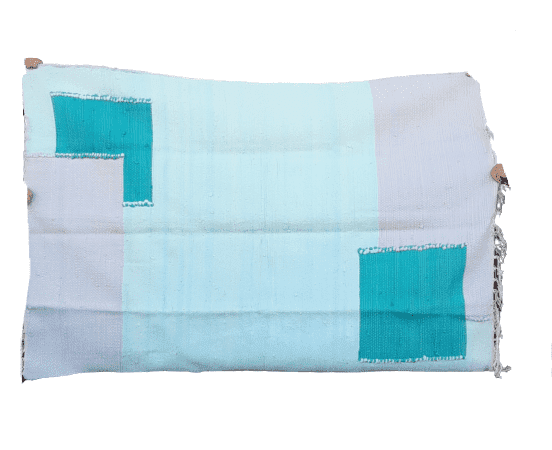 Jarapa artesanal turquesa gris 150 x 225