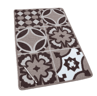 Alfombra antideslizante marrón mosaico 45 x 70