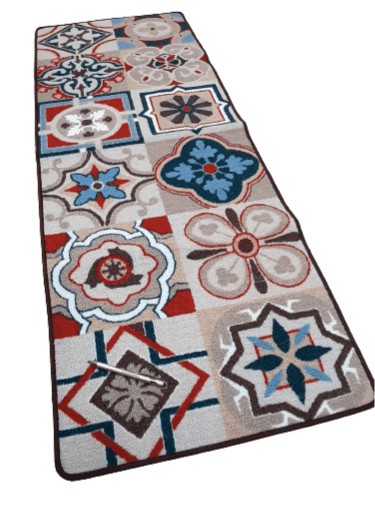 Alfombra antideslizante mosaico rojo 50 x 150