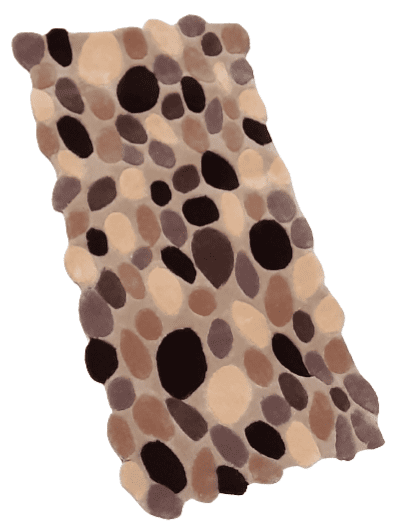 Alfombra piedras marrón 60 x 120 - 2