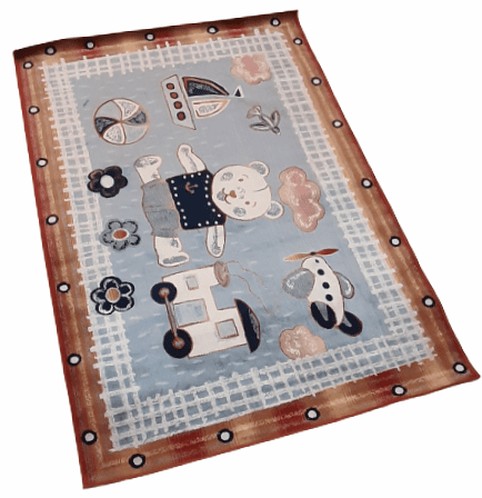 Alfombra belga infantil gris 95 x 140