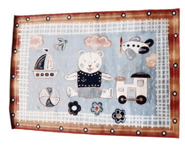 Alfombra belga infantil gris 95 x 140 - 3