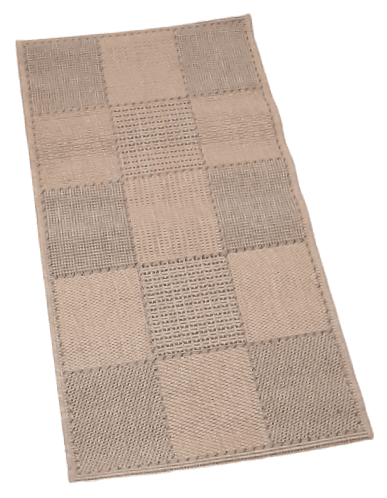 Alfombra cuadros beige 60 x 110 - 2