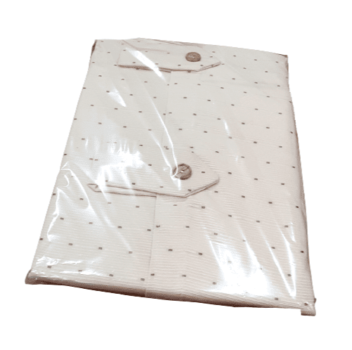 Cortina otomán beige topitos verdes