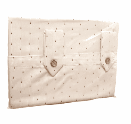 Cortina otomán beige topitos verdes - 1