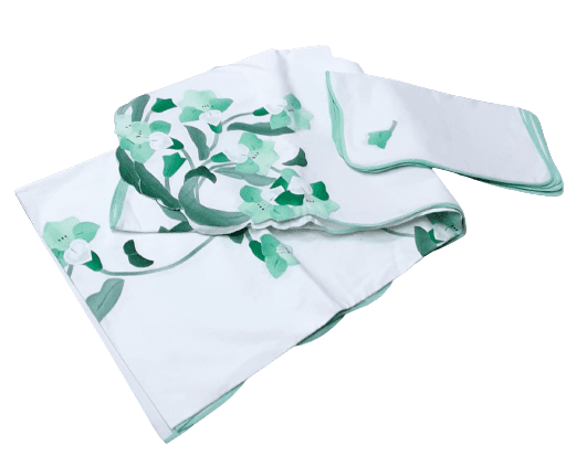 Mantelería bordada verde - 1