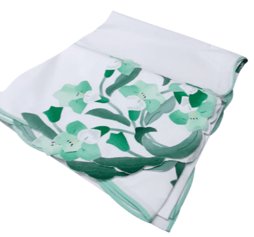 Mantelería bordada verde - 3