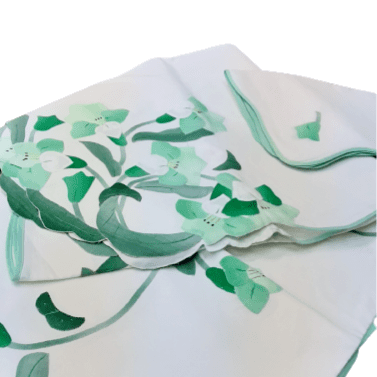 Mantelería bordada verde - 7