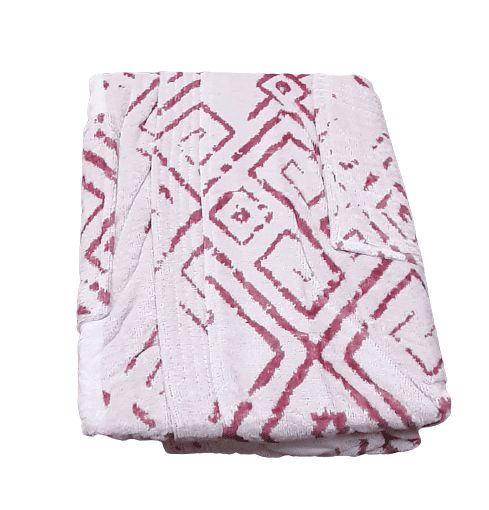 Albornoces terciopelo rosa geométrico L - 4