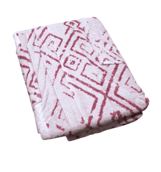 Albornoces terciopelo rosa geométrico - 5