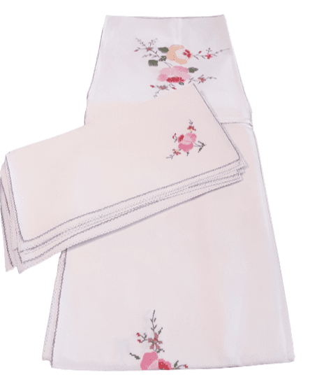 Mantelería flores 155 x 255 + 12 - 1