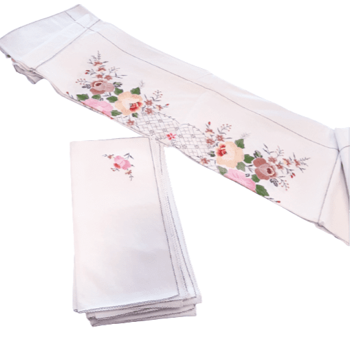 Mantelería flores 155 x 255 + 12 - 2