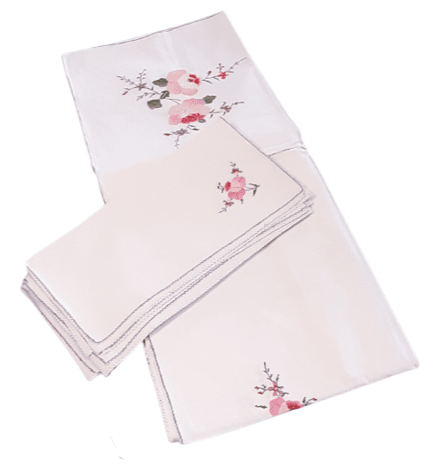 Mantelería flores 155 x 255 + 12 - 5