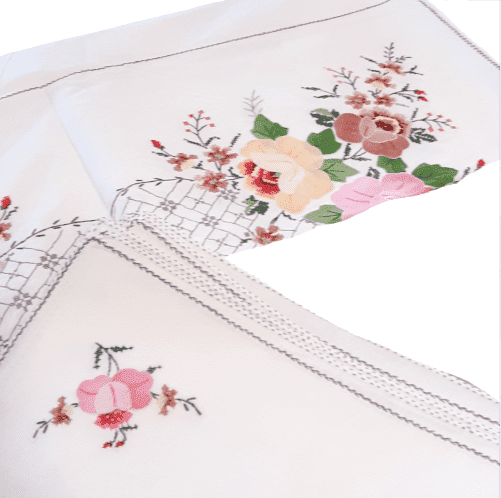 Mantelería flores 155 x 255 + 12 - 6