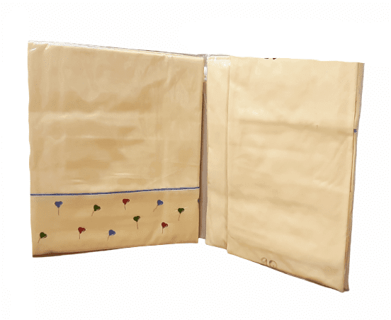 Juego de sábanas amarillo bordado. Cama 90 - 1