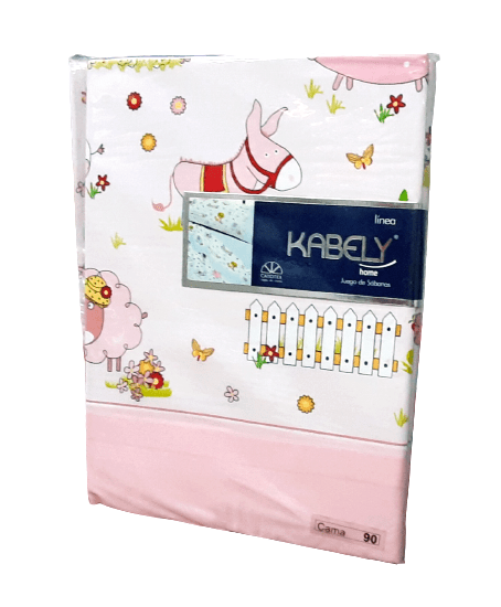 Juego de sábanas rosa granja. Cama 90 - 2