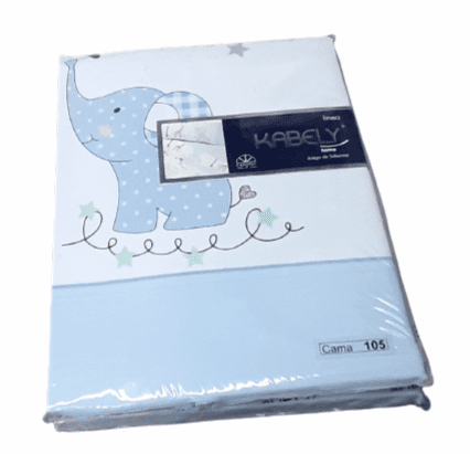 Juego de sábanas infantil azul. Cama: 105 - 1