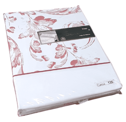 Juego de sábanas hojas rosa nude. Cama: 135
