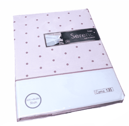 Juego de sábanas de espiga topos rosa. Cama: 135