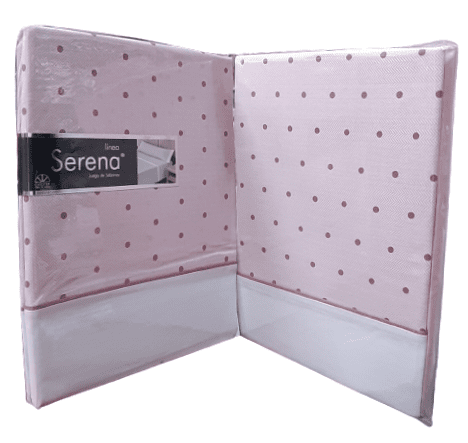 Juego de sábanas de espiga topos rosa. Cama: 135 - 1