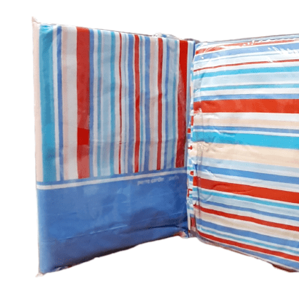 Juego de sábanas rayitas azules. Cama: 135 - 1