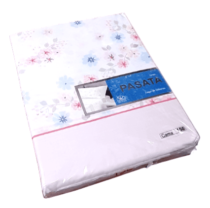 Juego de sábanas rosa flores. Cama 150